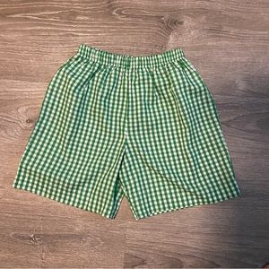 Boys Green Gingham Boys Pull On Shorts